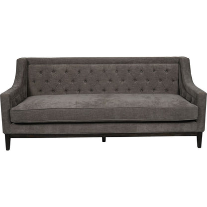 Theodore Buttoned Sofa in Warm Grey Fabric 200cm