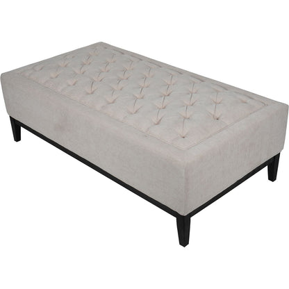 Theodore Buttoned XL Ottoman in Ivory Fabric 140x75x46cm