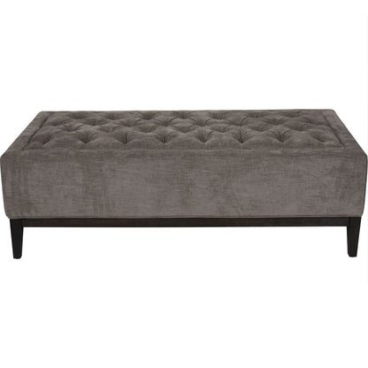 Theodore Buttoned XL Ottoman in Warm Grey Fabric 140x75cm