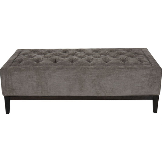 Theodore Buttoned XL Ottoman in Warm Grey Fabric 140x75cm