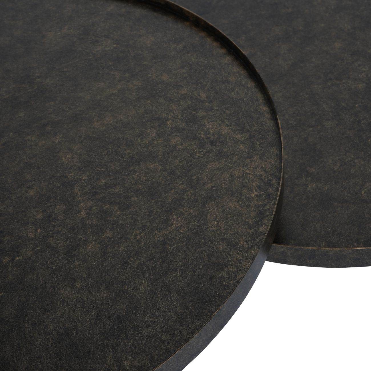 Sandbanks Rustic Antique Gold Set of 2 Iron Coffee Tables - Pak Tao