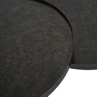 Sandbanks Rustic Antique Gold Set of 2 Iron Coffee Tables - Pak Tao