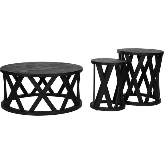 Cali Solid Wooden Coffee Table in Black