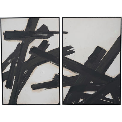 Impasto Brushstrokes Set of 2 Framed Canvas Wall Art 160x120cm