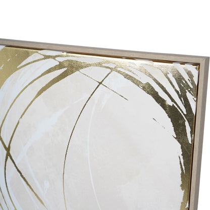 Golden Foiled Circles Framed Canvas Wall Art 100x100cm