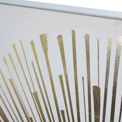 Golden Foiled Sunburst Framed Canvas Wall Art 100x100cm