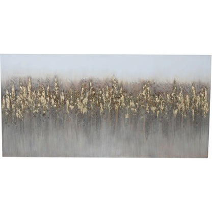 Abstract Golden Reeds Canvas Wall Art 150x75cm