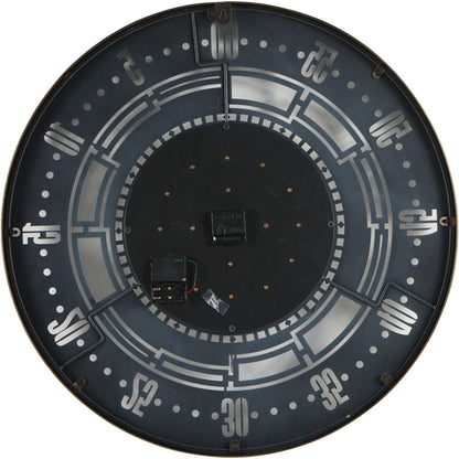 Manchester Industrial Round Gold and Grey Wall Clock 75cm