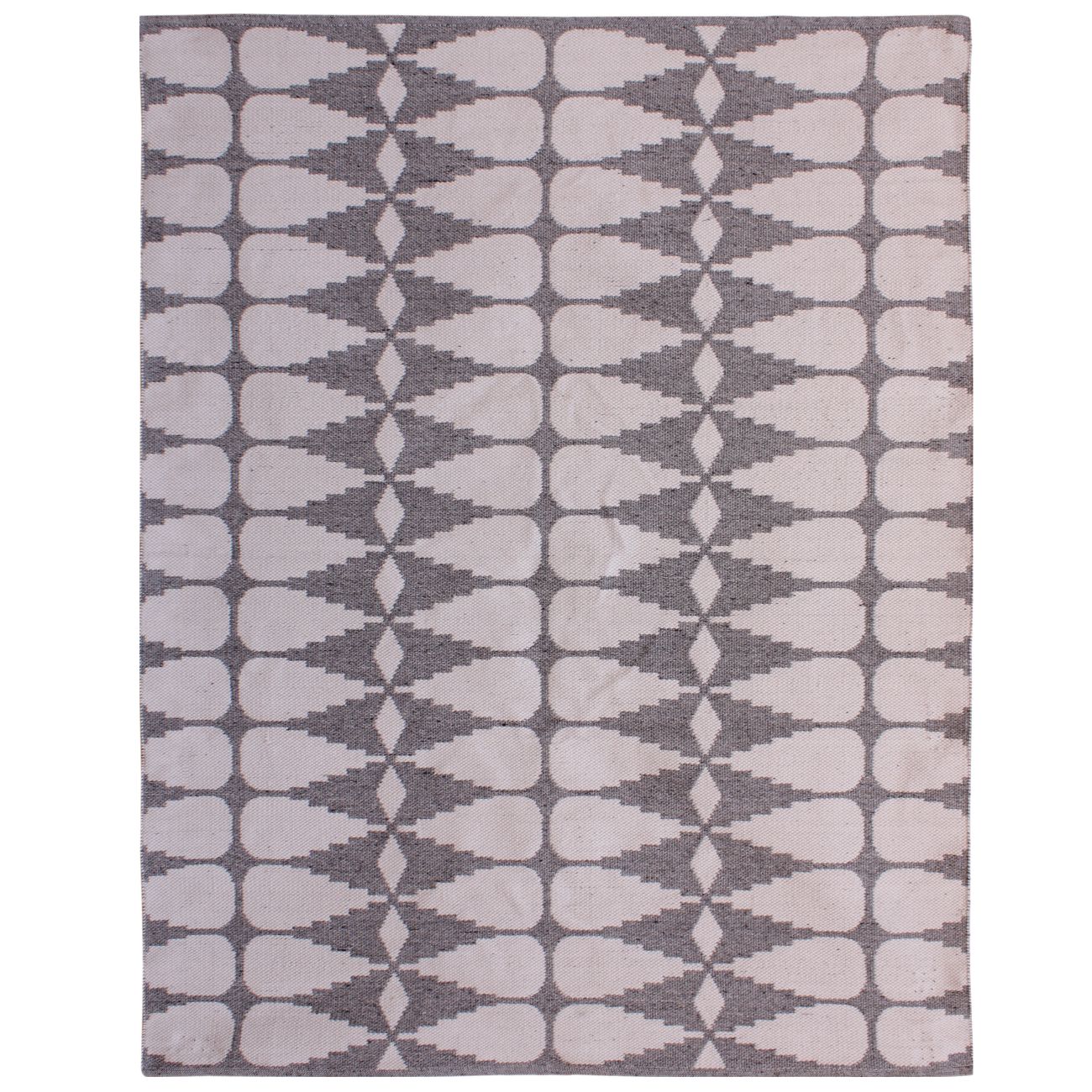 Ayudar Jacquard Woven Ivory Grey & Charcoal 160x230cm PET Rug
