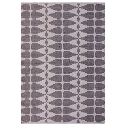 Ayudar Jacquard Woven Ivory Grey & Charcoal 160x230cm PET Rug