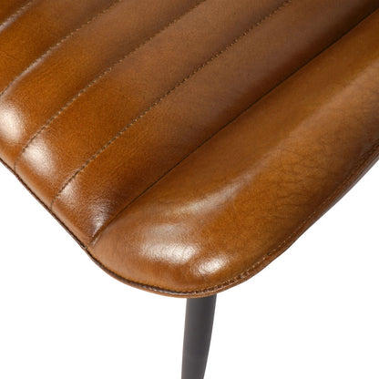 Pair of Pembroke Leather Dining Chairs in Cognac