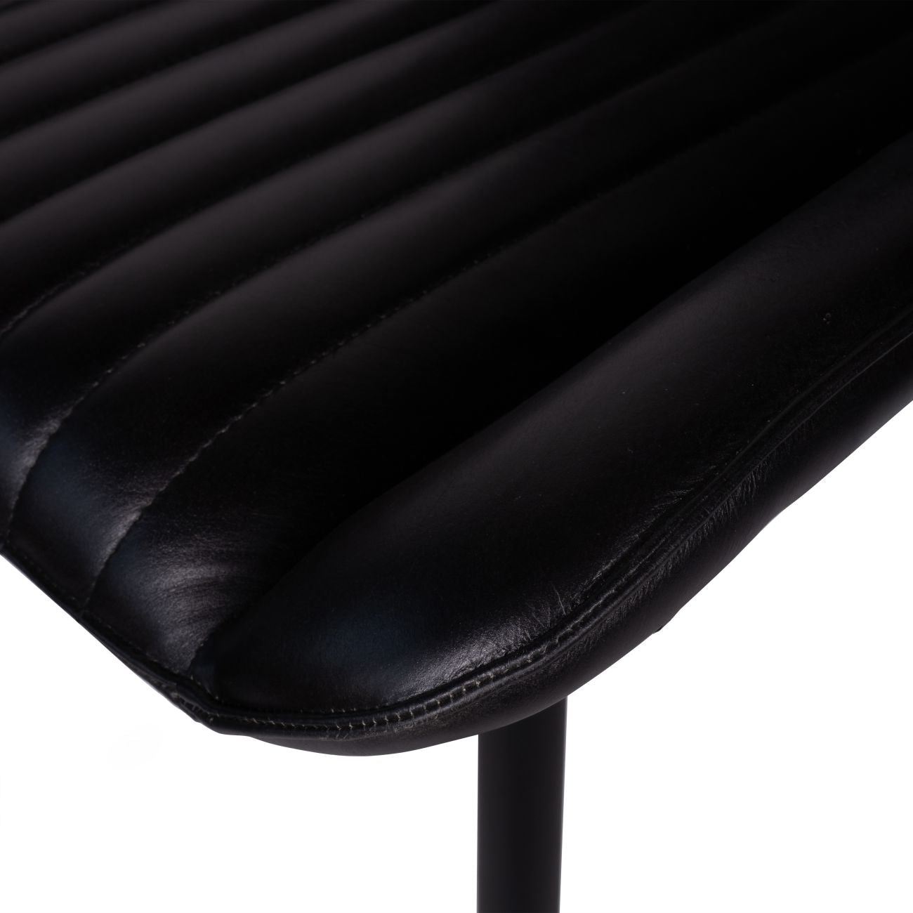 Pair of Pembroke Leather Dining Chairs in Charcoal