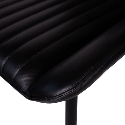 Pair of Pembroke Leather Dining Chairs in Charcoal