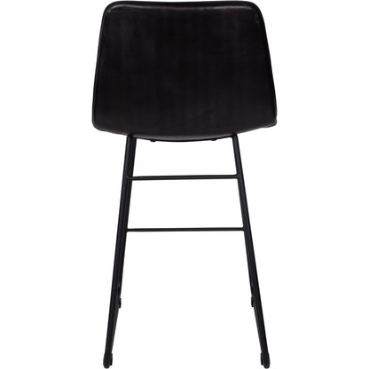 Pair of Robinson Leather Bar Stools in Charcoal