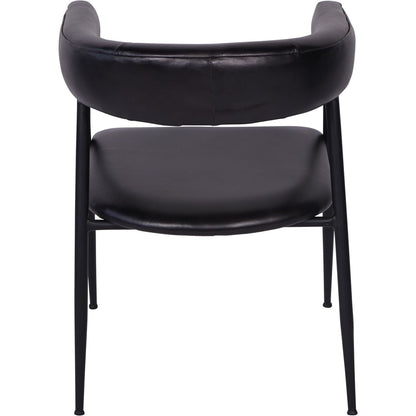 Pair of Churchill Leather Dining Chairs in Charcoal