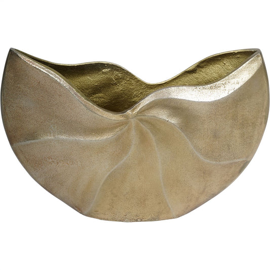 Cast Aluminium Swirl Texture Vase 37x26cm