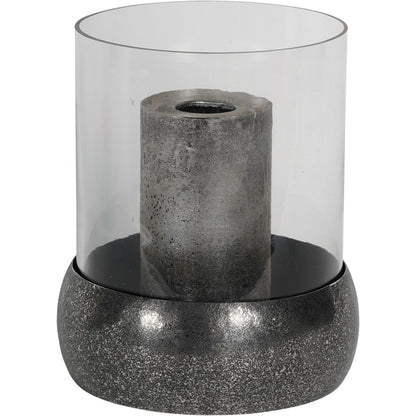 Dusky Finish Medium Glass Hurricane 27x22cm