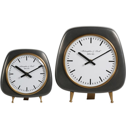 Mid Century Style Aluminium Table Clock Large 28cm