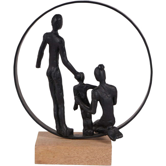 Family Bond Sculpture on Wooden Stand