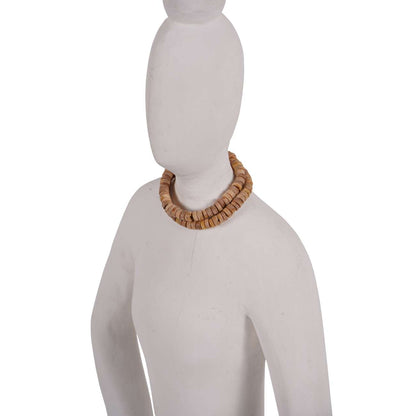 Hand Carved Yoga Lady White Small