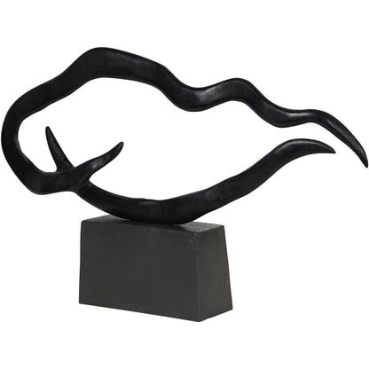 Isla Large Textured Black Aluminium Abstract Sculpture