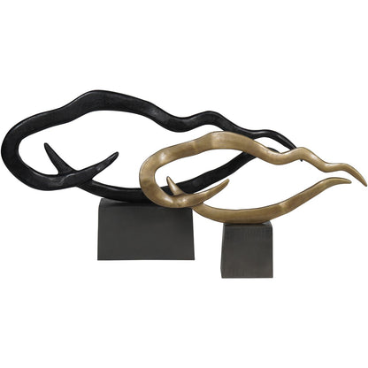 Isla Large Textured Black Aluminium Abstract Sculpture