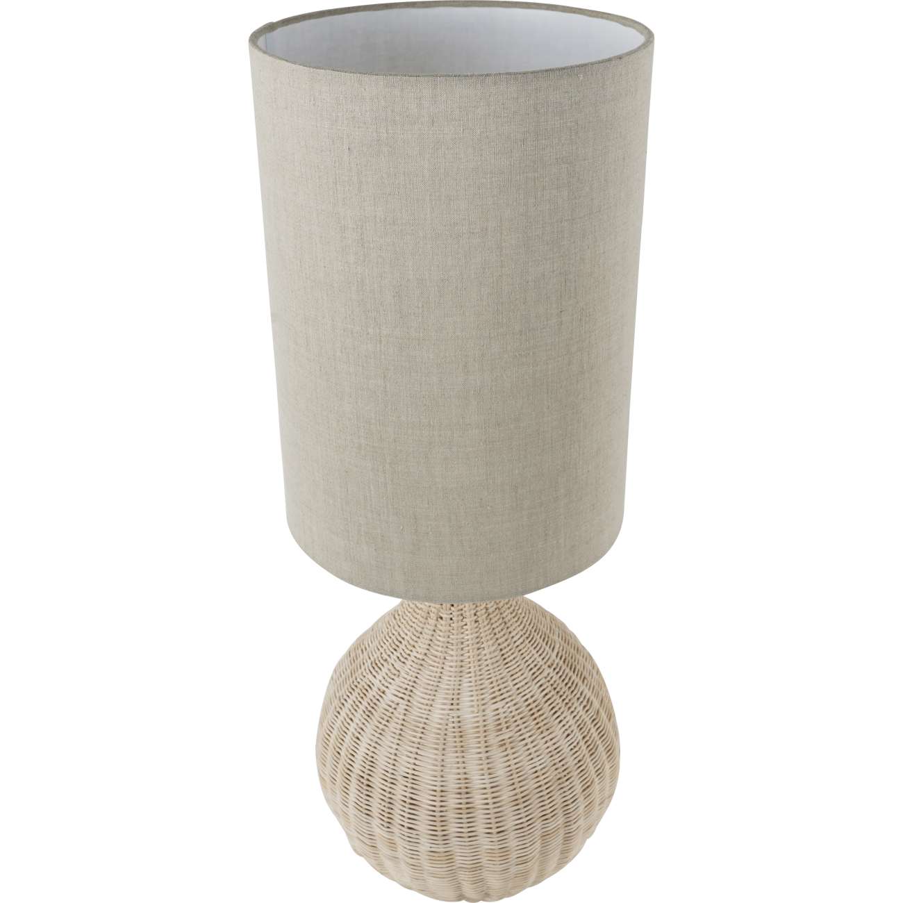 Natural Rattan Lamp with Drum Shade Large