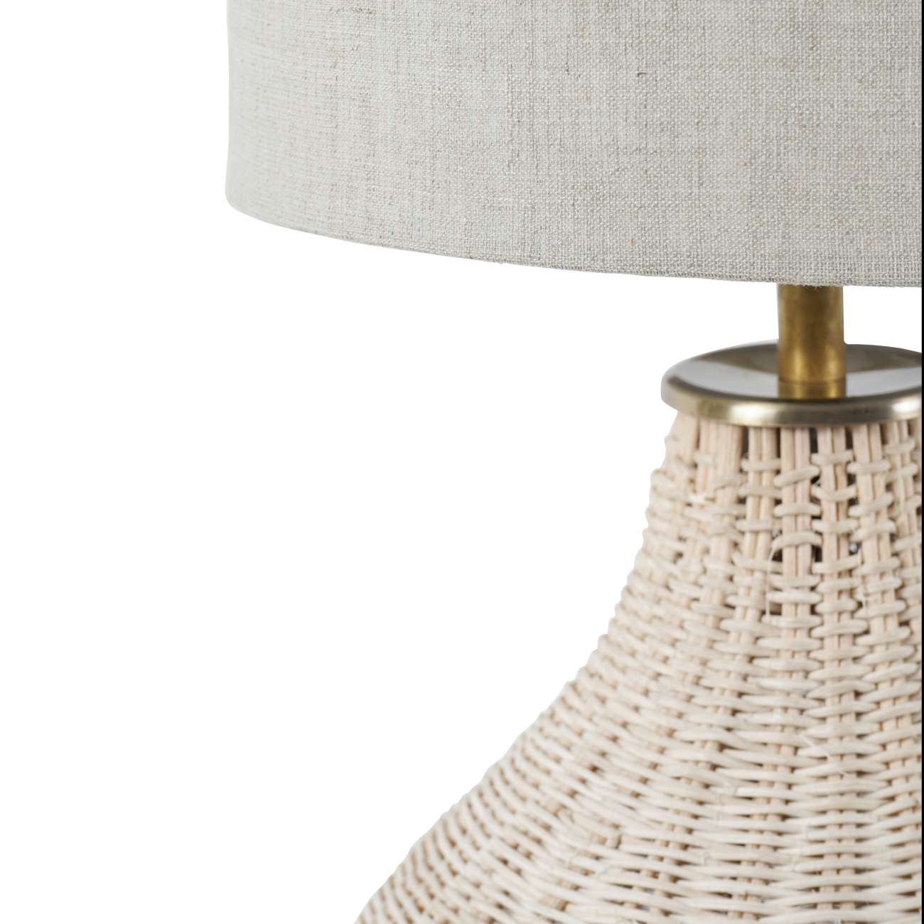Natural Rattan Lamp with Drum Shade Large