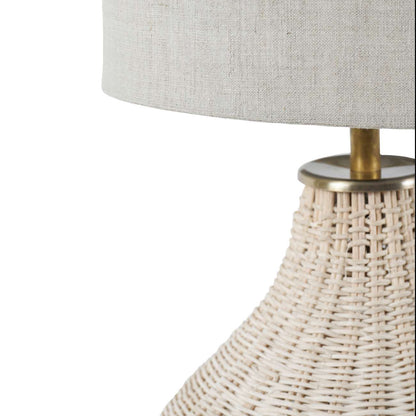 Natural Rattan Lamp with Drum Shade Large