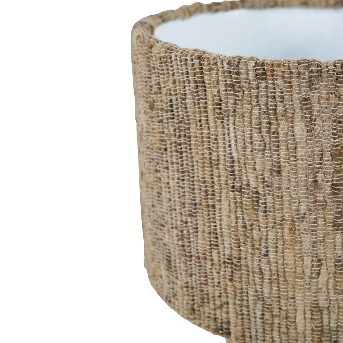 Leon Solid Wood Table Lamp with Silk Jute Shade Small