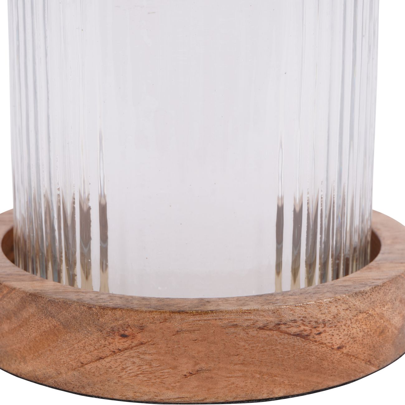 Laura Ashley Small Ribbed Reed Glass Hurricane