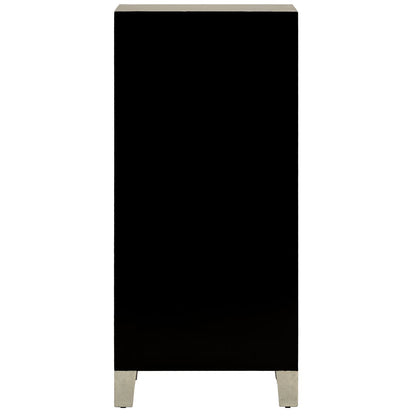 Coco Silver Embossed Metal Six Drawer Tall Boy