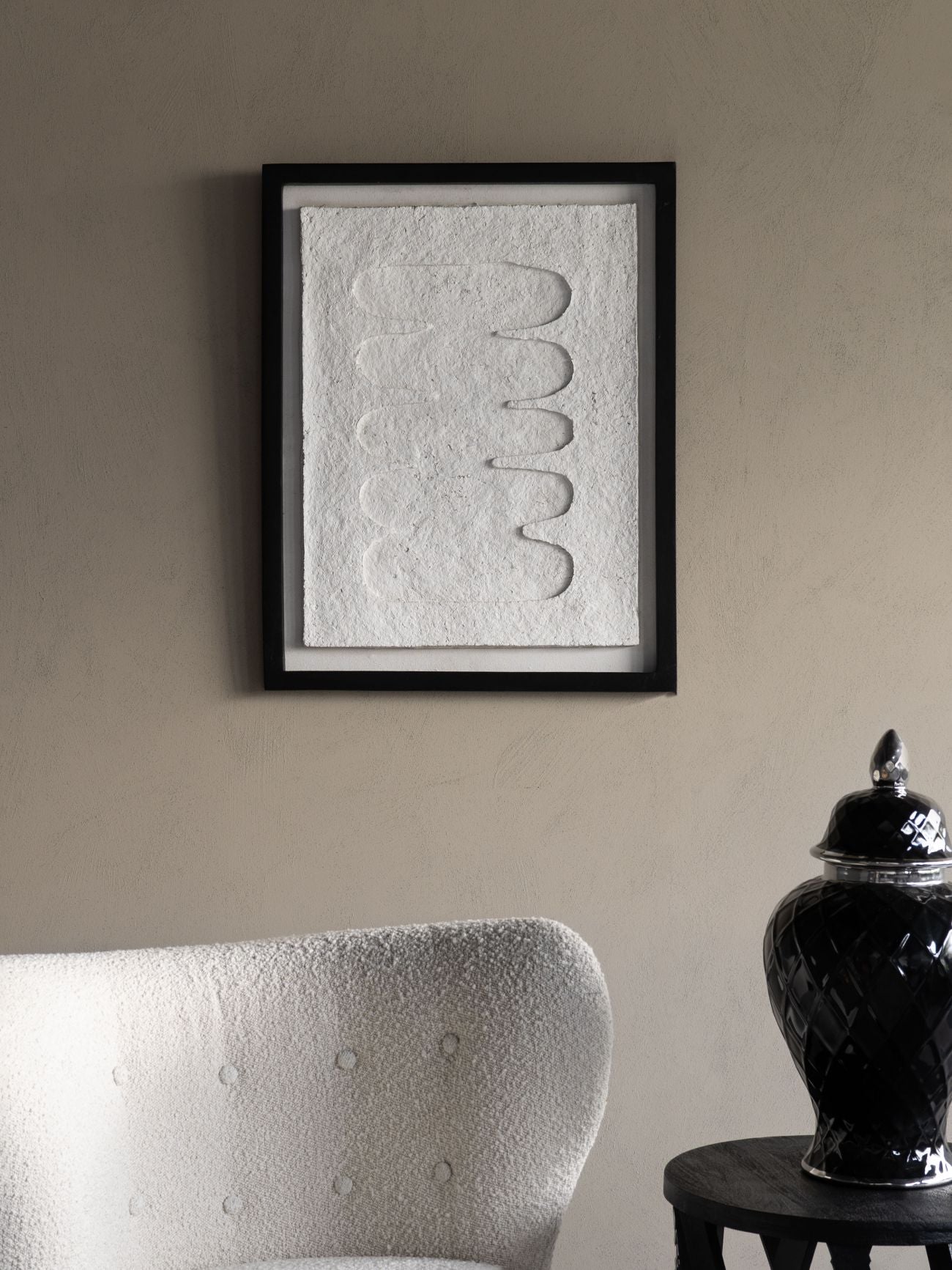 Abstract Papier Mache Framed Wall Art 3 55x70cm