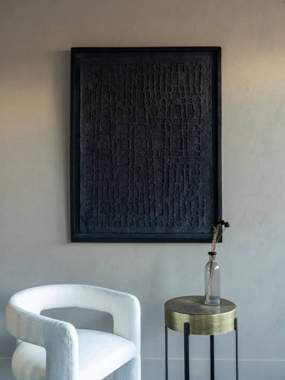 Trenton Large Black Framed Wall Art Papier Mache 1 100x130cm
