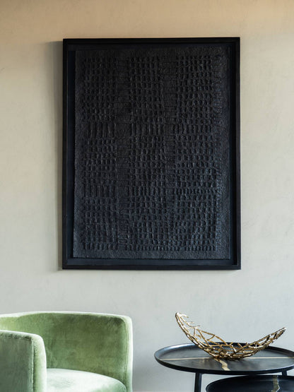 Trenton Large Black Framed Wall Art Papier Mache 2 100x130cm