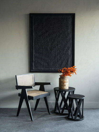 Trenton Large Black Framed Wall Art Papier Mache 2 100x130cm