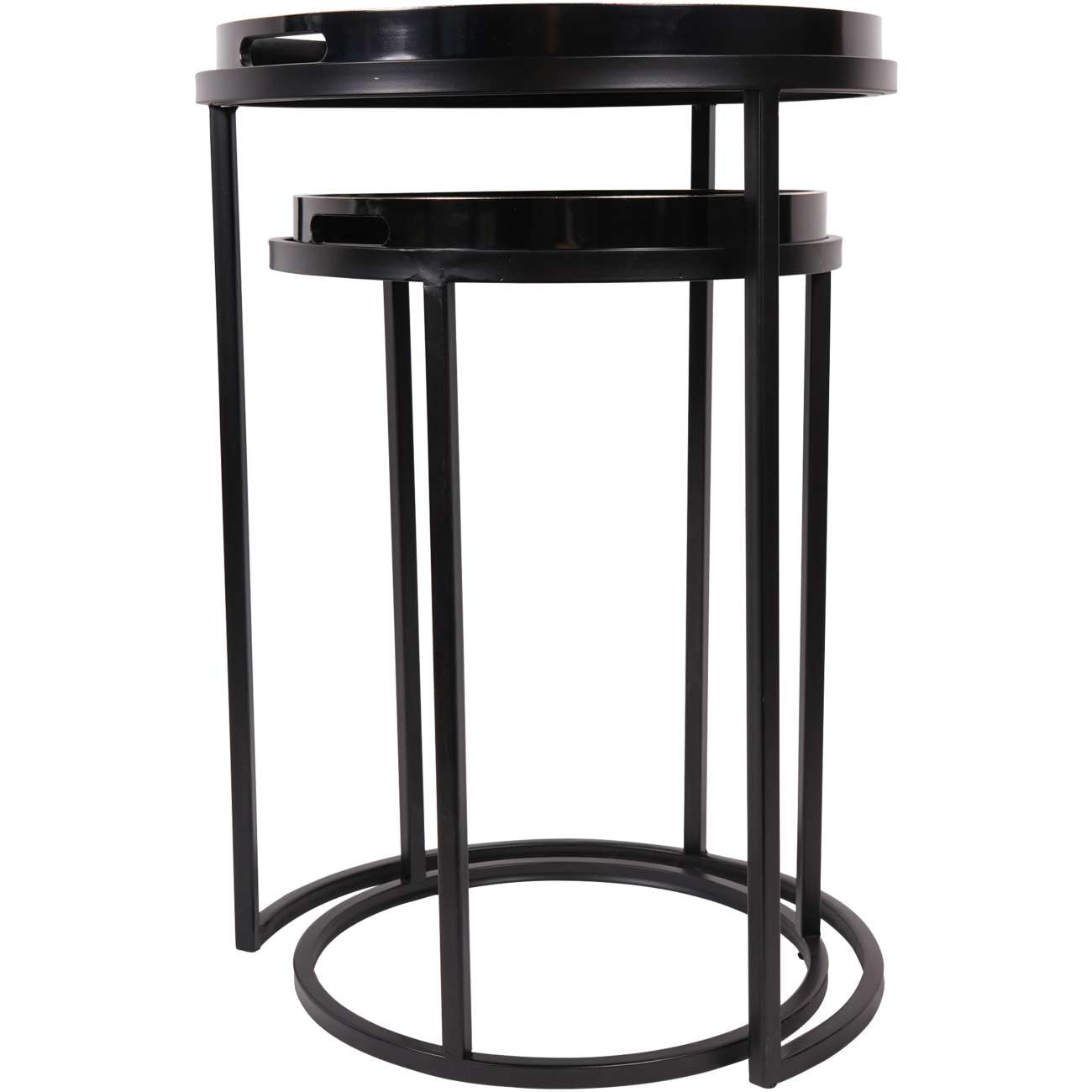 Squares Pattern Set Of 2 Side Tray Tables