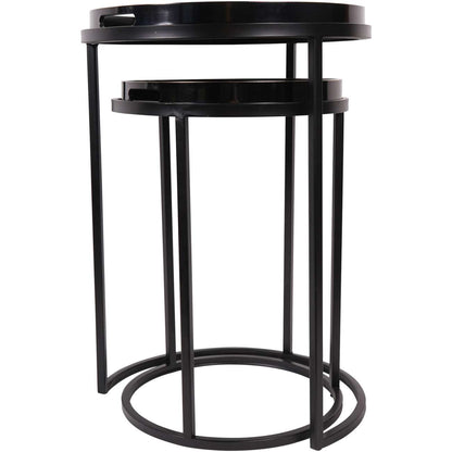 Squares Pattern Set Of 2 Side Tray Tables