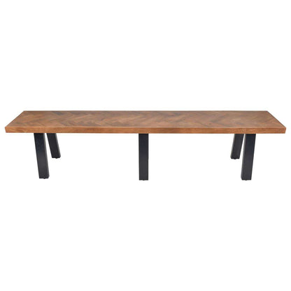 Burnham II Herringbone Wooden Bench 220cm