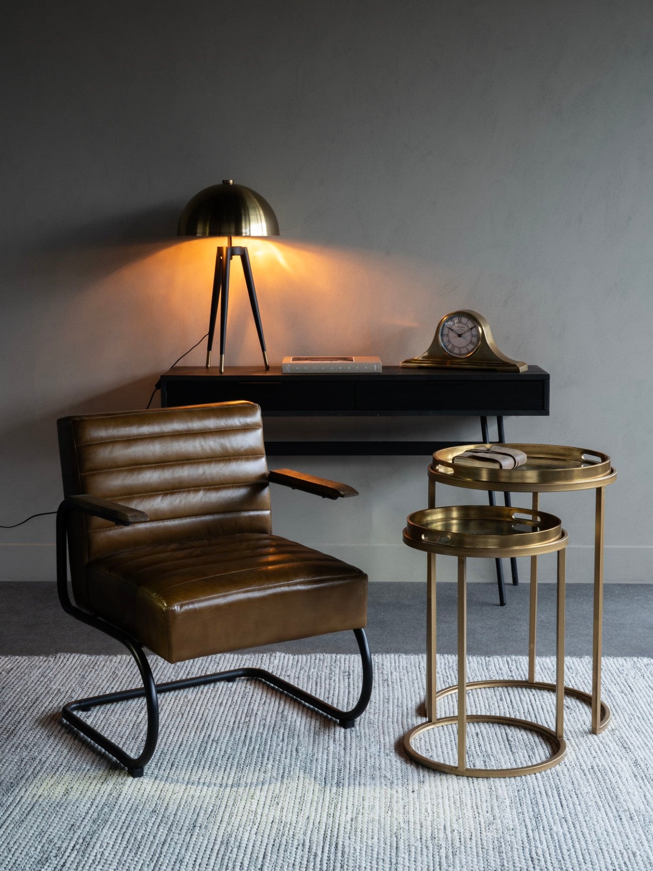 Retro Pattern Set of 2 Side Tray Tables