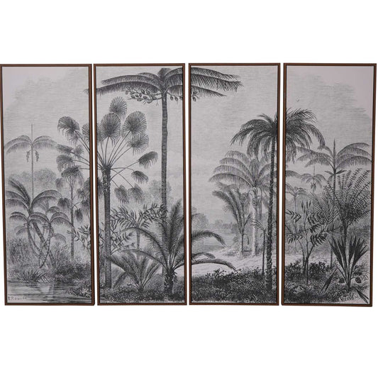 Palm Set of 4 Framed Canvas Wall Art 180x120cm