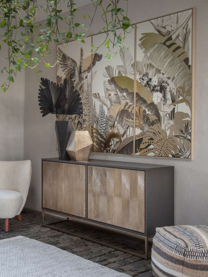 Tropical Birds Set of 3 Framed Canvas Wall Art 210x140cm