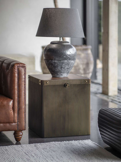 Skyline Black Table Lamp with Shade Large E27 LED GLS