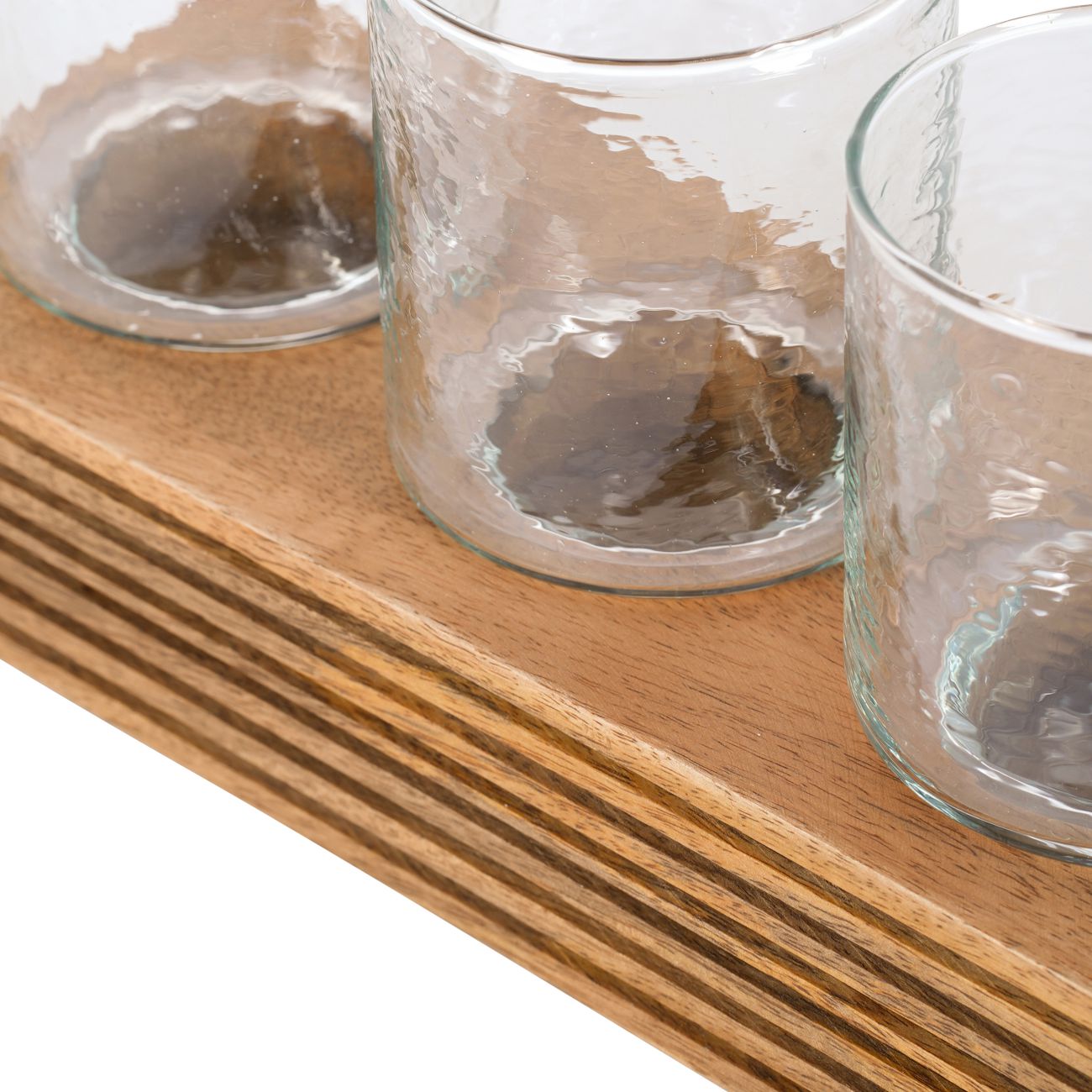 Glass & Wood Votive Holder