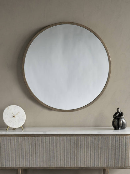 Belvedere Aged Gold Round Mirror 80cm
