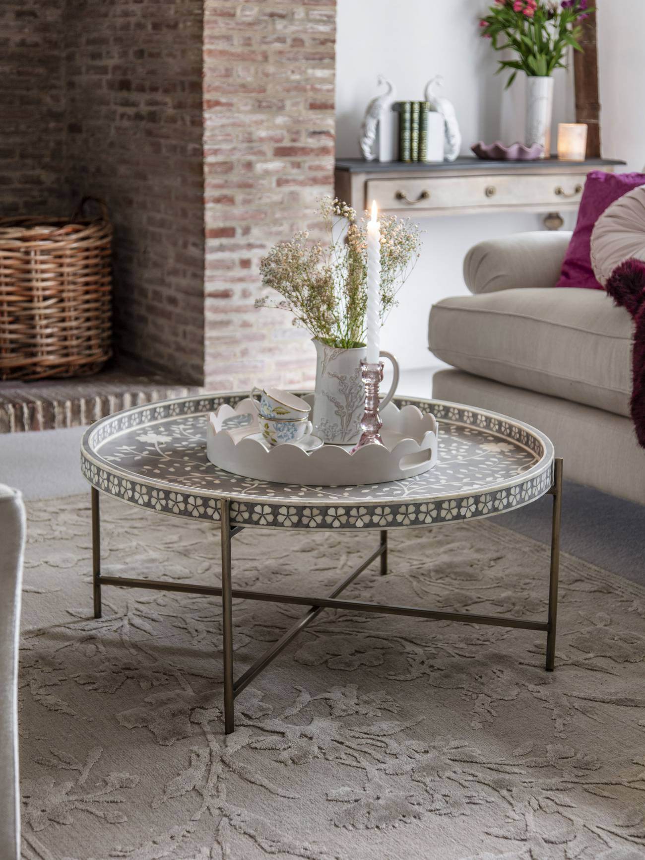 Laura Ashley Epsley Grey Coffee Table - Pak Tao