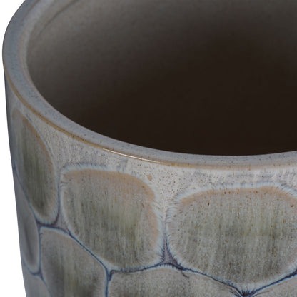 Armadillo Azure Ceramic Planter with Base Small