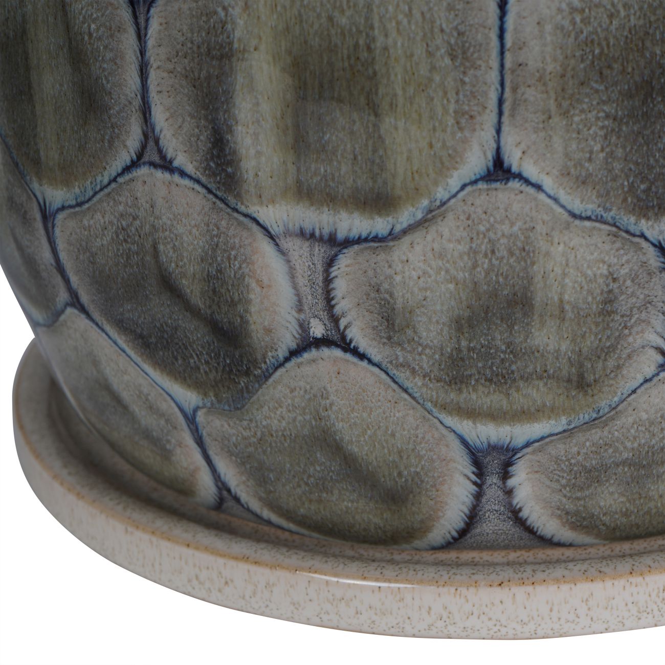 Armadillo Azure Ceramic Planter with Base Small