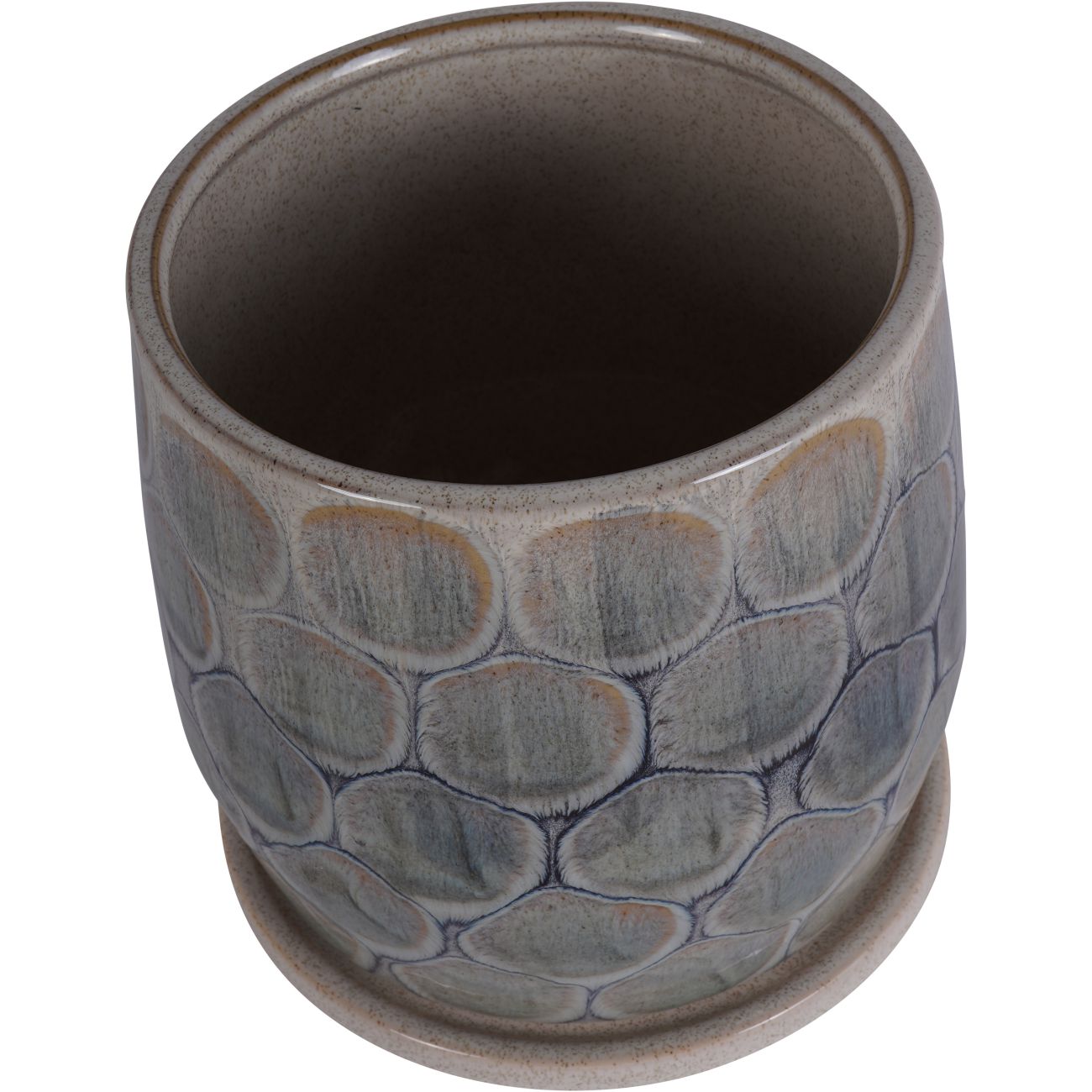 Armadillo Azure Ceramic Planter with Base Medium