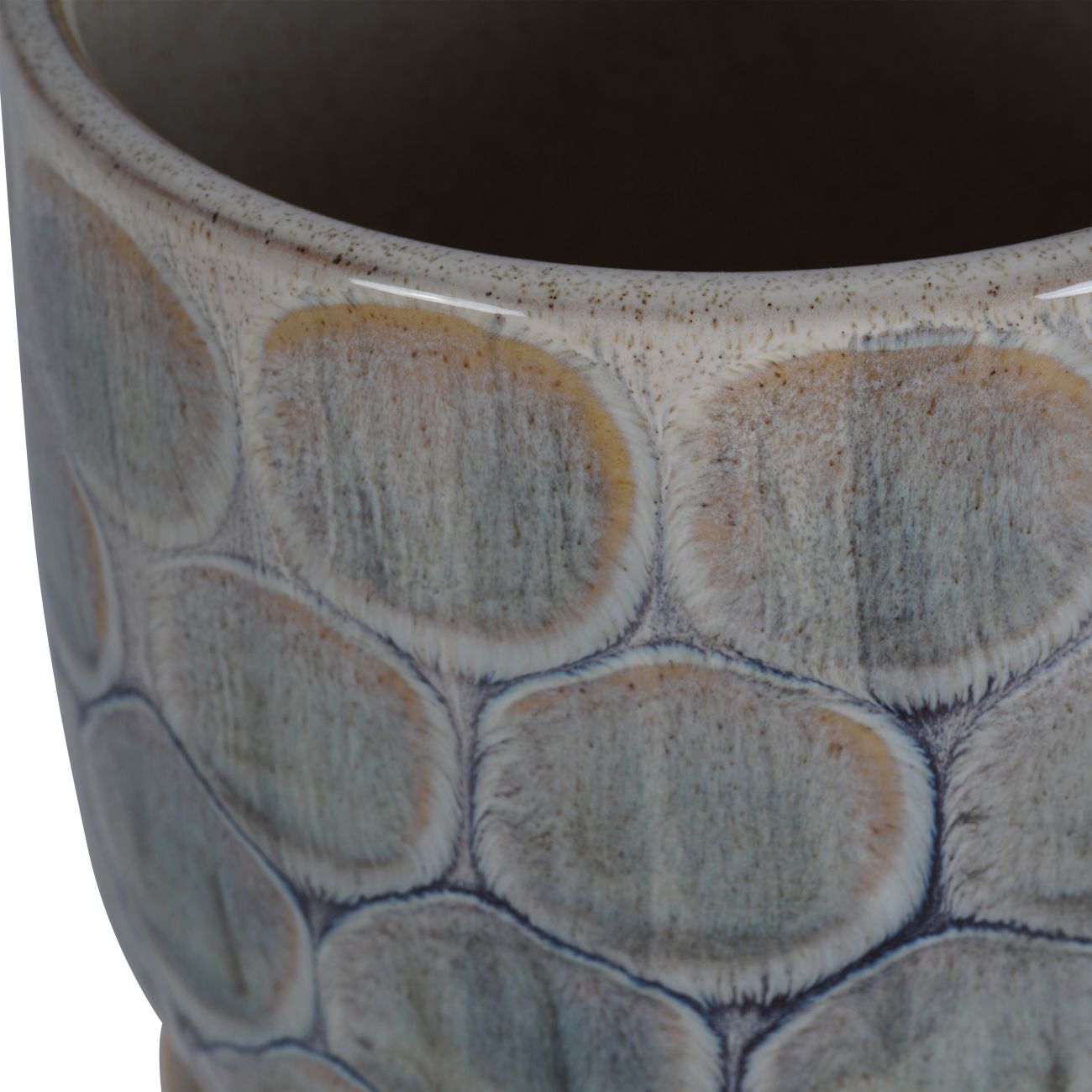 Armadillo Azure Ceramic Planter with Base Medium